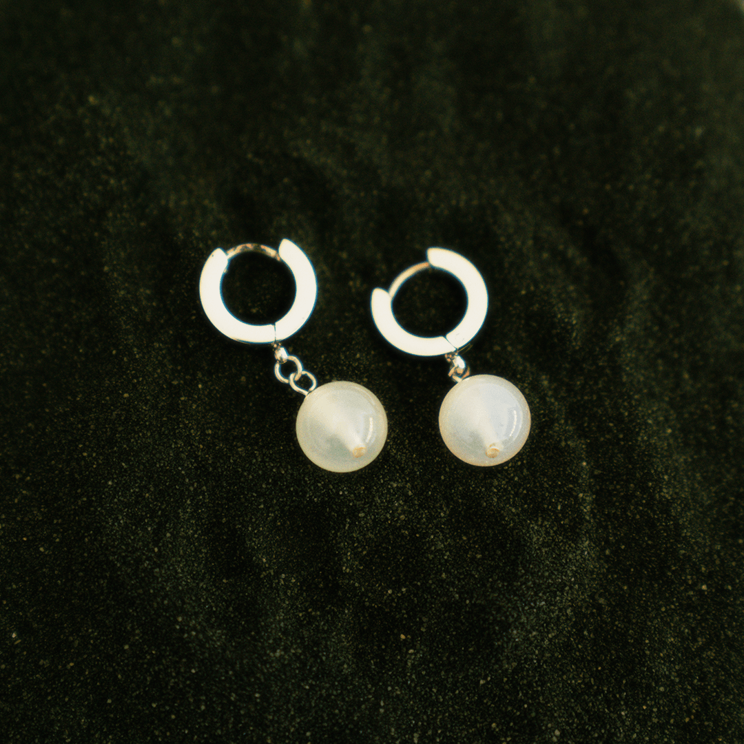 "THE REBEL" White Quartz Earrings - Bobovo Jewelry